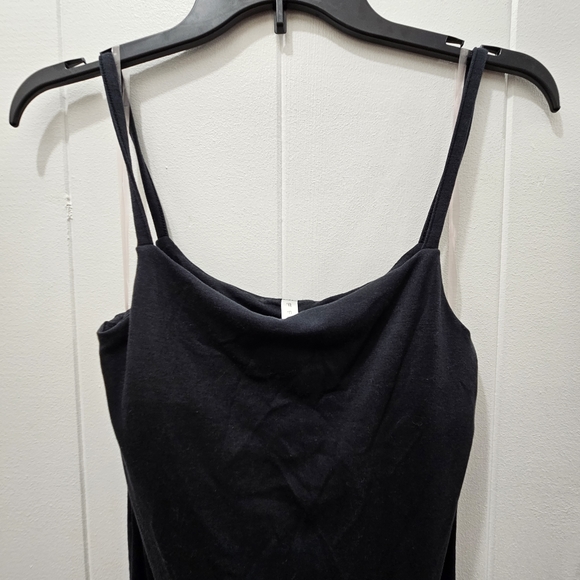 Fabletics Live-In Spaghetti Strap Dress Black with Side Tie Straps Size Med - Picture 5 of 16